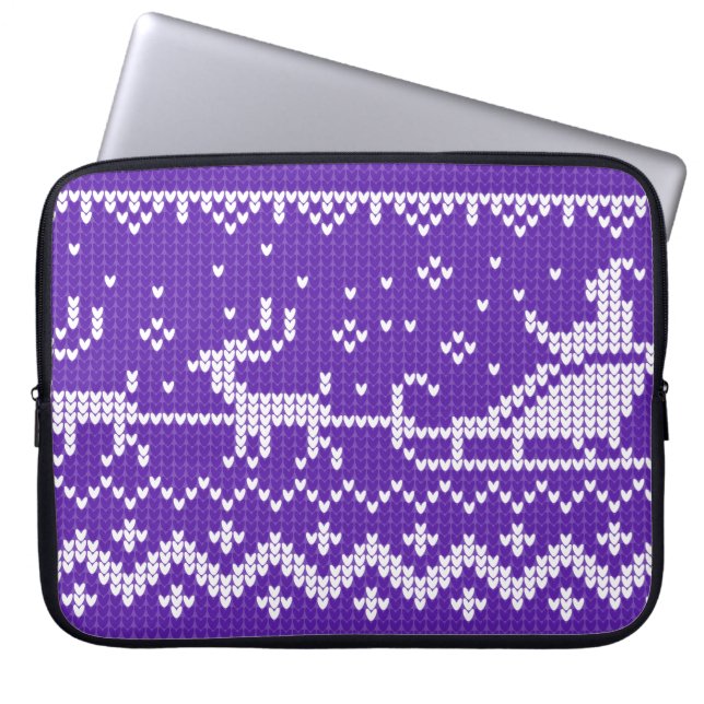 Capa Para Notebook Suéter nojento, trenó e renas do Papai Noel (Frente)