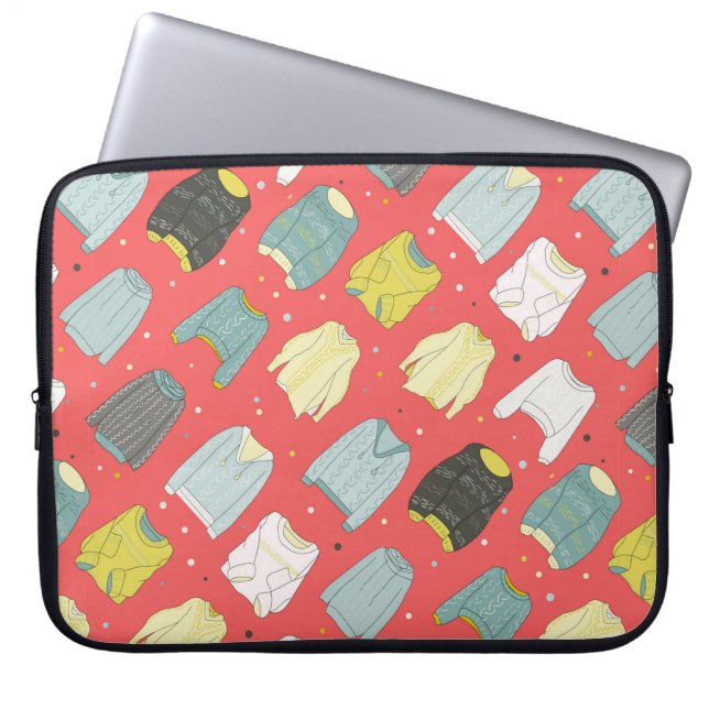 Capa Para Notebook Suéteres multicoloridos, aconchegantes, inverno qu (Frente)