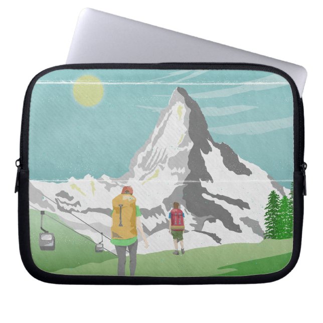 Capa Para Notebook suiça de poster de viagens matterhorn (Frente)