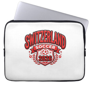 Capa Para Notebook Suíça Futebol 2026 Futebol Negrito País Tipogr