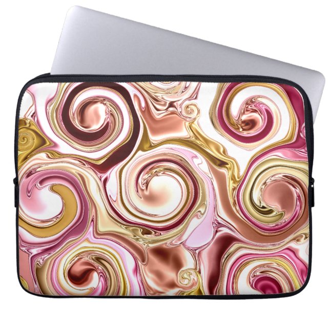 Capa Para Notebook Sujeiras rosa e Douradas (Frente)