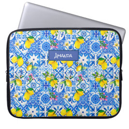 Capa Para Notebook Summer majolica azul Siciliana