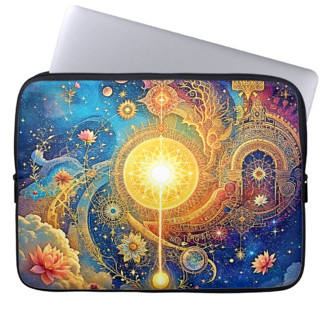 Capa Para Notebook Sun Mandala Cósmica (Frente)