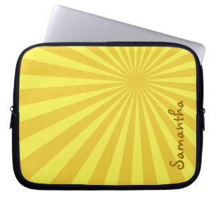 Capa Para Notebook Sunburst Amarelo "Adicionar seu nome"