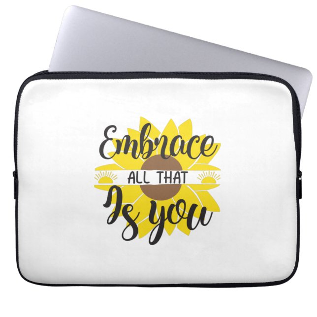 Capa Para Notebook Sunflower Lover | Abrace Tudo Isso Como Você (Frente)
