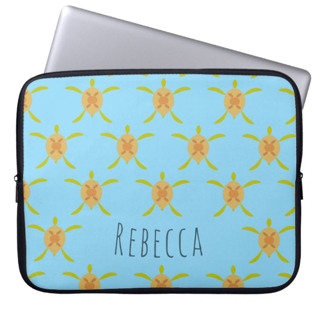 Capa Para Notebook Sunny Sea Turtle Electronics Bag (Frente)