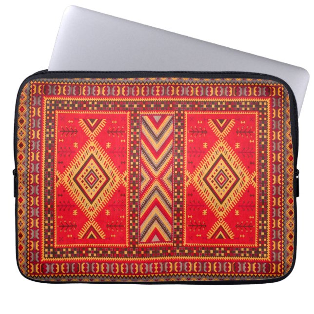 Capa Para Notebook Sunrise do Marrocos: Elegância Geométrica Boho (Frente)