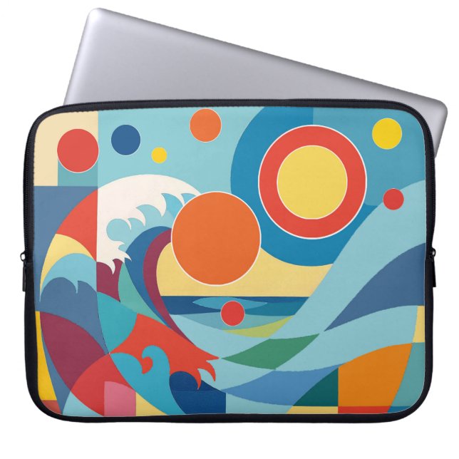 Capa Para Notebook Sunrise Ocean Wave (Frente)