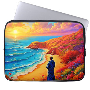 Capa Para Notebook Sunset Beach Solitude Serenity Design