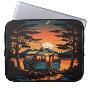 Capa Para Notebook Sunset Camper pelo lago