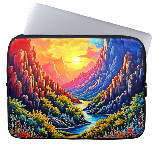 Capa Para Notebook  Sunset Canyon River Art (Frente)