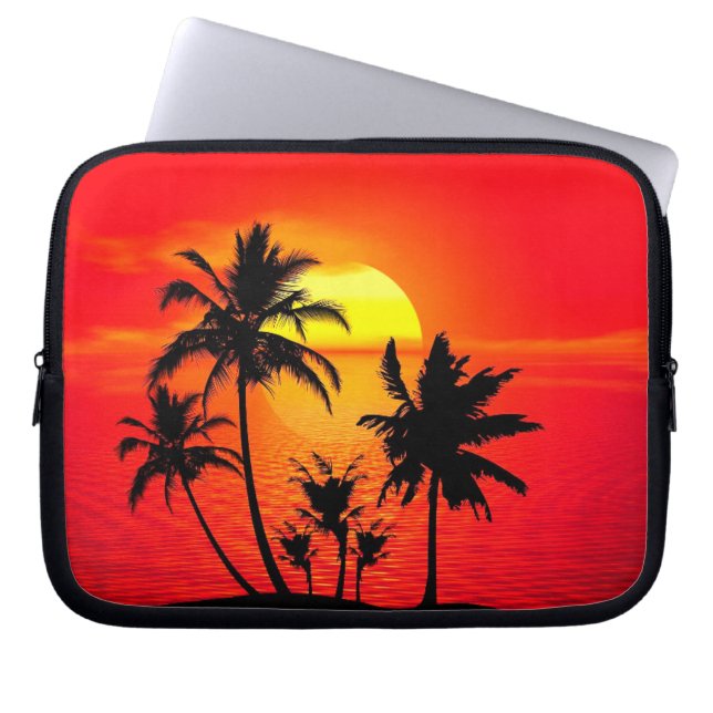 Capa Para Notebook Sunset de praia (Frente)