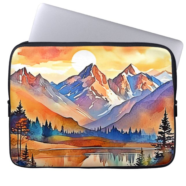 Capa Para Notebook Sunset Mountain Art Design (Frente)