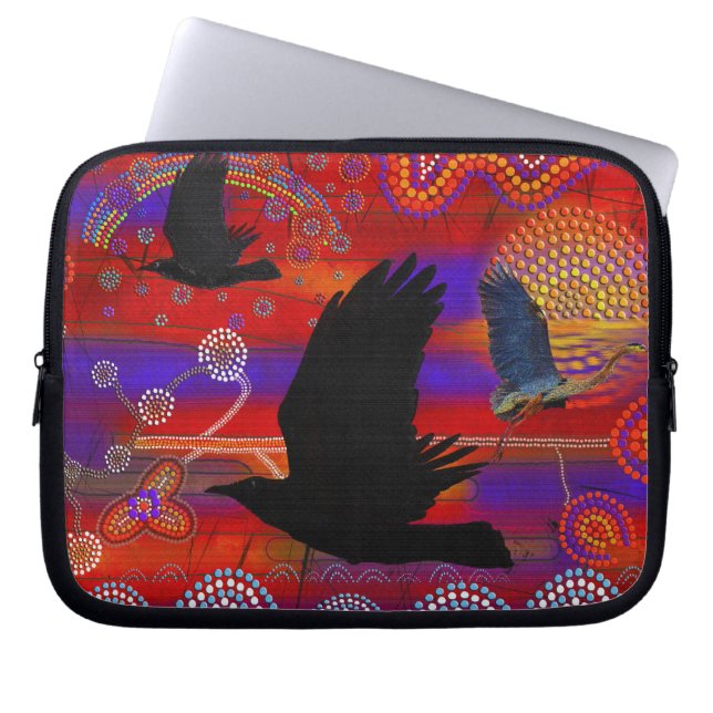 Capa Para Notebook Sunset no lago Wendouree Arte aborígena australian (Frente)