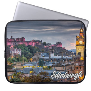 Capa Para Notebook Sunset Over Edinburgh, Escócia, Reino Unido