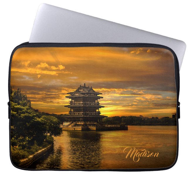 Capa Para Notebook Sunset próximo a Yixing bolsas de laptop de nome p (Frente)
