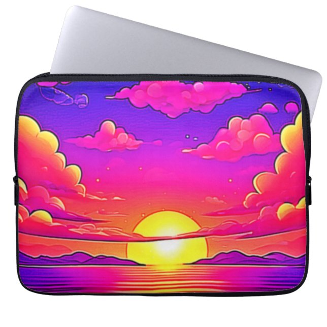 Capa Para Notebook Sunset Rosa e Roxo (Frente)