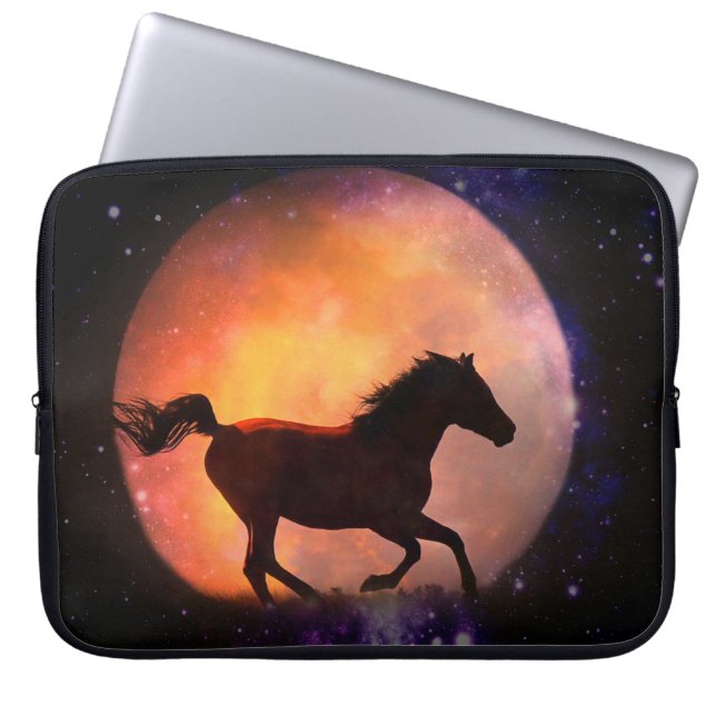 Capa Para Notebook Super Legal Cavalo e Bolsa de laptop de Lua (Frente)