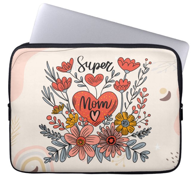 Capa Para Notebook Super Mãe Eletrônicos Florais Bag (Frente)