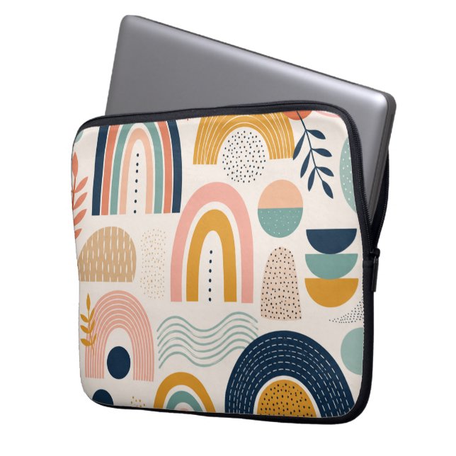Capa Para Notebook Superfície Abstrata em Arco de Prisma Pastel (Frente Esquerda)