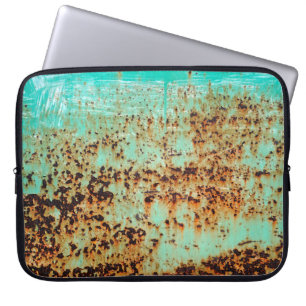 Capa Para Notebook superfície de aço. Um velho verde-meteorológico
