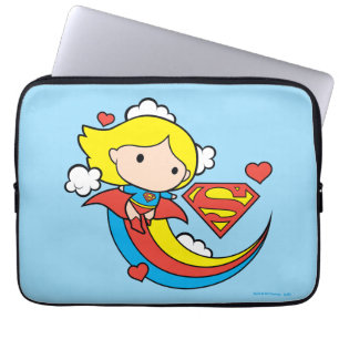 Capa Para Notebook Supergirl Chibi Voando Arco-Íris