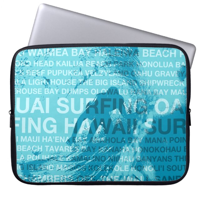 Capa Para Notebook Surfando no Havaí GreenRoom Havaiana WetcaseLaptop (Frente)