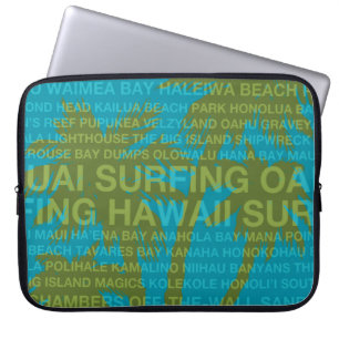Capa Para Notebook Surfando no Havaí Palm Tree Havaiana WetcaseLapto