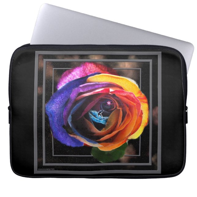 Capa Para Notebook Surfar na Rosa do arco-íris (Frente)