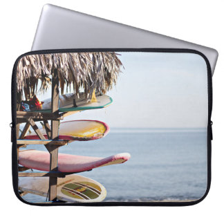 Capa Para Notebook Surfboard vermelha e branca em cremalheira de made