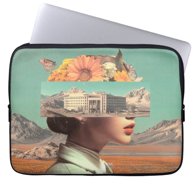 Capa Para Notebook Surreal Portrait with Architectural Landscape (Frente)