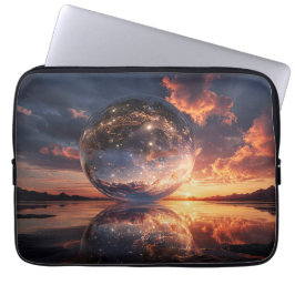 Capa Para Notebook Surreal Reflective Sphere Containing Stars
