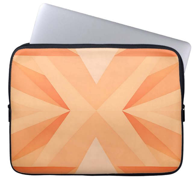 Capa Para Notebook Surto de Estrela Geométrica Laranja Quente Abstrat (Frente)