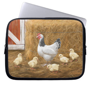 Capa Para Notebook Sussex Chicken Mama Hen e Pintinhos