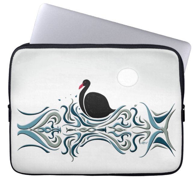 Capa Para Notebook Swan Negro (Frente)