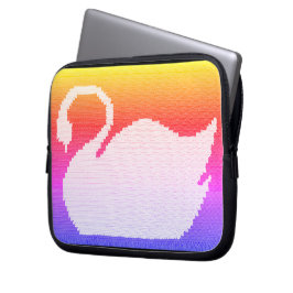 Capa Para Notebook Swan Rainbow Artisan Crochet Impressão Eletrônicos