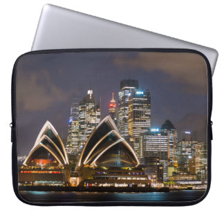 Capa Para Notebook Sydney Opera house & city à noite, Austrália