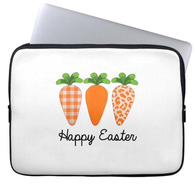 Capa Para Notebook T-Shirt Feliz Páscoa Cenoura Fofa de Páscoa (Frente)