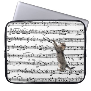 Capa Para Notebook Tabby Cat On Sheet Music