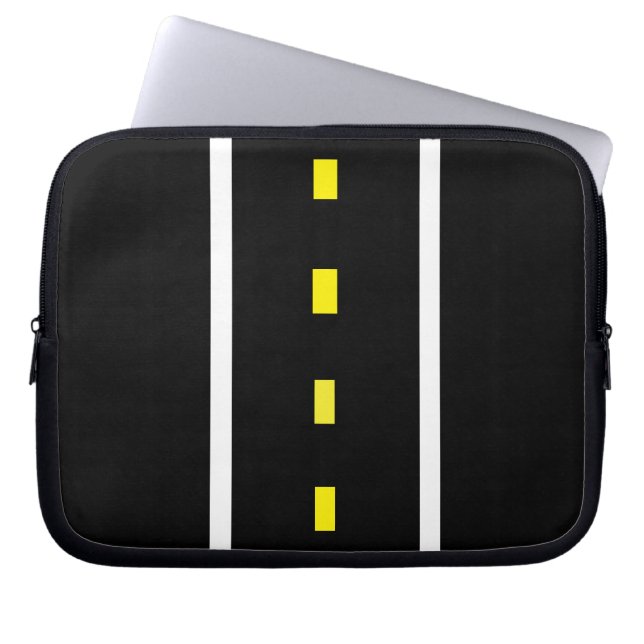Capa Para Notebook Tablet com duas faixas (preto, branco e amarelo) (Frente)