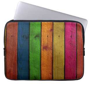 Capa Para Notebook tábuas de madeira de cores lindas