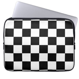 Capa Para Notebook Tabuleiro de damas preto, branco