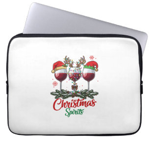 Capa Para Notebook Taças de Vinho Espíritos de Natal Rena Galhadas Pi