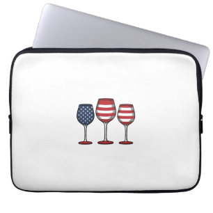 Capa Para Notebook Taças de Vinho Patrióticas Design de Camiseta Veto