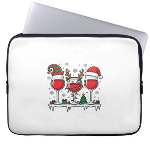 Capa Para Notebook Taças de Vinho Vermelho de Natal Vetor de Feriado