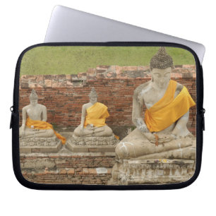 Capa Para Notebook Tailândia, Ayutthaya. Estátuas de budas sentados