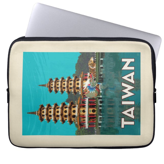 Capa Para Notebook Taiwan | Dragão E Pagodas De Tigre (Frente)