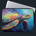 Capa Para Notebook Tampa de ar iPad do Notebook de Tartaruga do Mar d<br><div class="desc">Tartaruga marinha aquática nadando através do oceano,  arte original de Nicole.</div>
