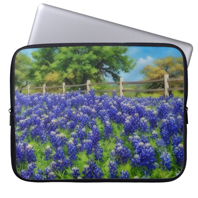 Capa Para Notebook Tampa de laptop com Bluebonnets azuis do Texas Art (Frente)