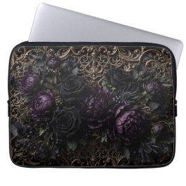 Capa Para Notebook Tapete de mesa de rosas pretas góticas barrocas es
